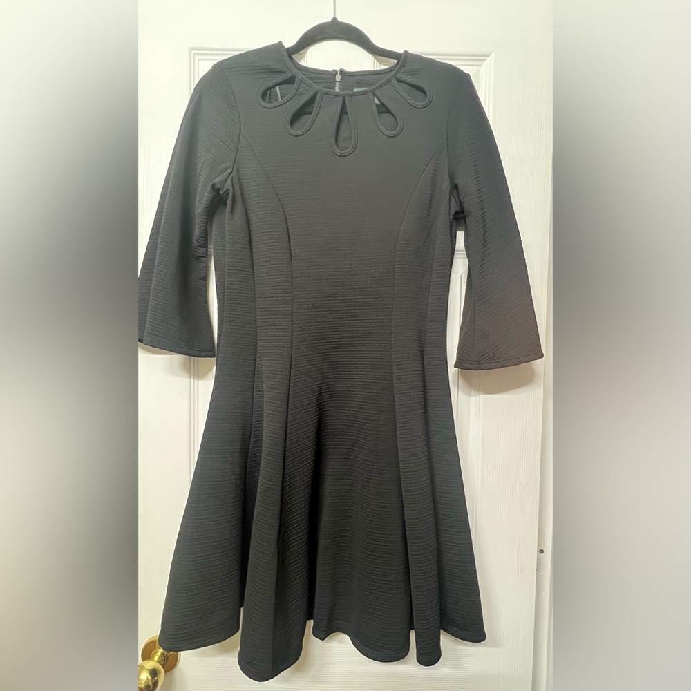 Gabby Skye Dark Gray Textured Dress